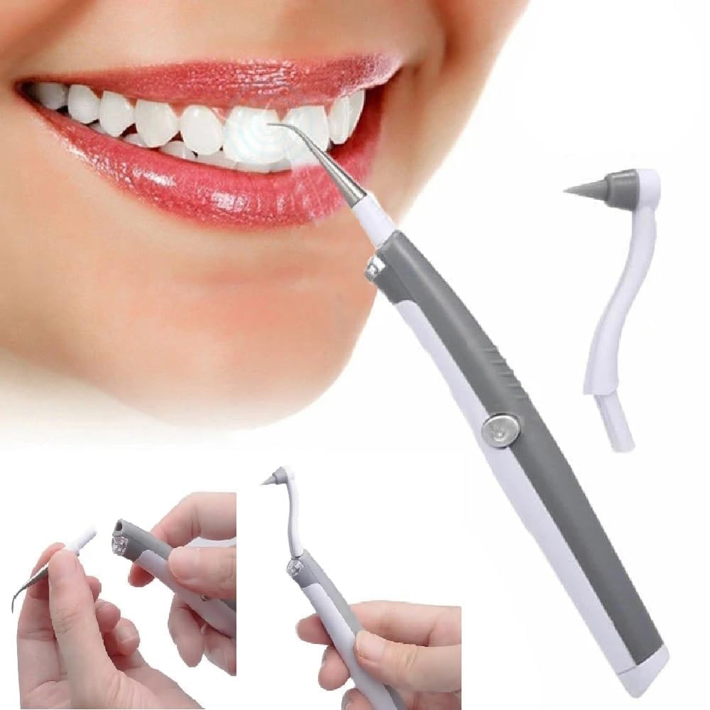RAMAKHYAM Portable Ultrasonic Electric Tooth Dental Cleaner With LED Light Stain Eraser Plaque Tartar Remover Teeth Whitening Tooth Polishing Kit - (Grey & White_Pack Of 1) (B0DB8S2KGJ) Amazon Price History, Amazon Price Tracker