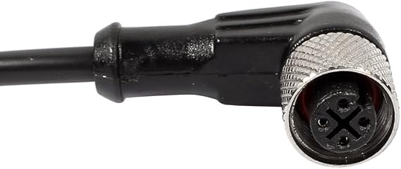 uxcell M12 2M Female Right Angle 4Pin Connector Aviation Socket Electrical Cable