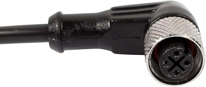 uxcell M12 2M Female Right Angle 4Pin Connector Aviation Socket Electrical Cable