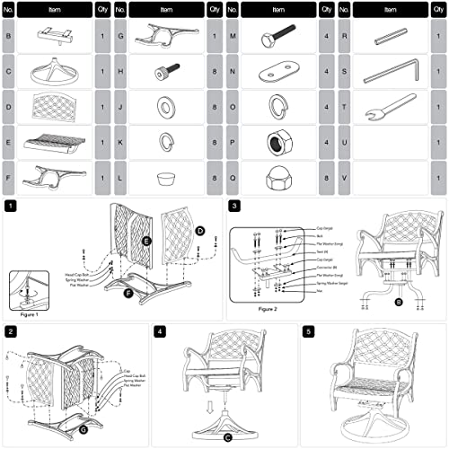 Lls Patio Swivel Chair, Outdoor Dining Chair With 360-Degree Swivel Base And Stainless Steel Hardware Patio High Back Rocker Chair With Armrest For Garden Backyard, Black #TOP6