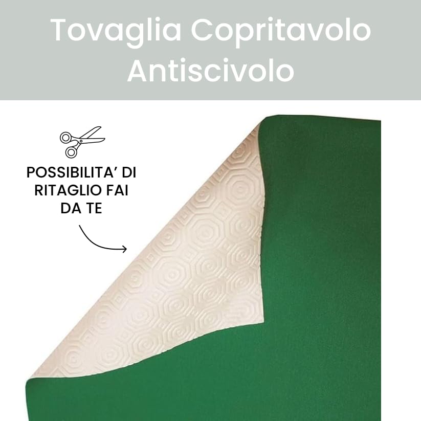 Mollettone Copritavolo 140x100 Cm - Feltro Verde E PVC Bianco, Antiurto E Antiscivolo, Made Italy - Foto 8