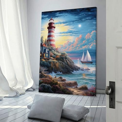 Impression sur toile de phare côtiers pour déco murale de maison 30x45 - 3