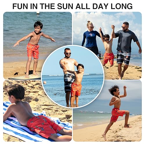 Image of Kanu Surf Boys' Victor Stripe Quick Dry Beach Board Shorts Swim Trunk