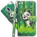 Produktbild MRSTER LG G7 ThinQ Handytasche, Leder Schutzhülle Brieftasche Hülle Flip Case 3D Muster Cover mit Kartenfach Magnet Tasche Handyhüllen für LG G7 ThinQ. YX 3D - Panda Bamboo