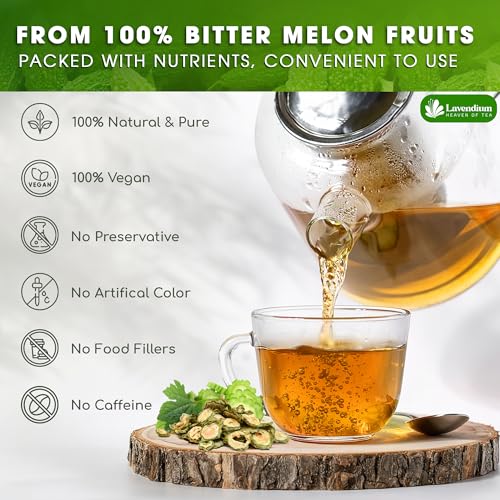 Image of Lavendium, Premium 4.5oz Dehydrated Bitter Melon Slices, 100% Natural & Pure, No Additives or Preservatives, Non-GMO, Plant-Based & Vegan, Perfect for Tea & Cooking