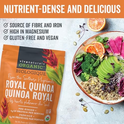 Viva Naturals Organic Quinoa (4 lb) – Quinoa Organic, Non-GMO & Pre-Washed Whole Grain | Gluten-Free Vegan Plant Protein, Source of Fibre & Iron, Puffed Rice & Pasta Substitute — view 6