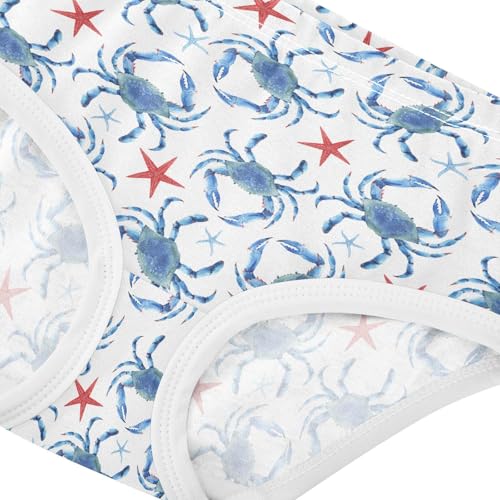 Girls' Underwear Blue Crabs Cotton Stretch Comfort Toddler Panties4