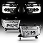 AKKON - For Toyota Tundra Sequoia LED DRL Light Tube Chrome Projector Replacement Headlights Left/Right Lamps
