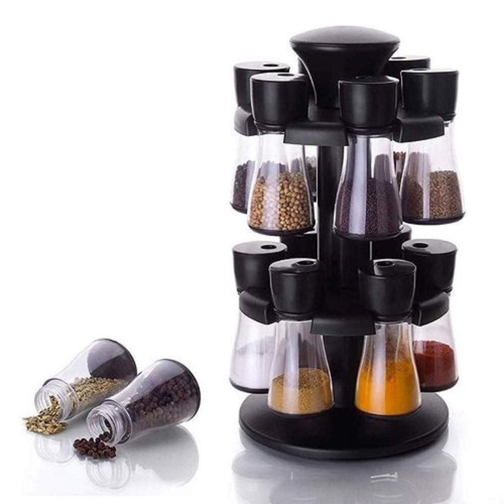 Buy 360 Degree Revolving Round Shape Transparent Spice Rack, Spice