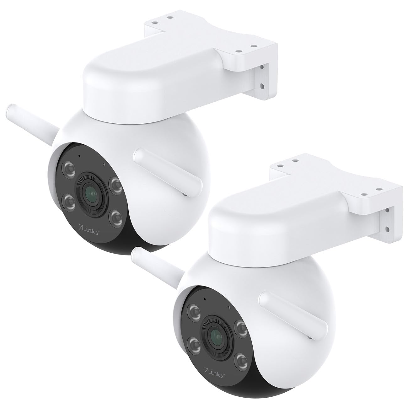 7links WLAN Cam: 2er-Set WLAN-Pan-Tilt-Outdoor-Kameras mit 2K, Nachtsicht, IP65 (Outdoor Kamera, Überwachungskamera Akku, Akku)