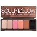 BYS Sculpt & Glow- Highlight, Bronze & Blush Palette with Brush and Mirror- Pearl, Champagne, Rose, Peach, Bronze, Illuminate makeup