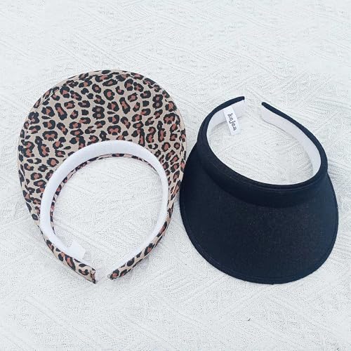 Image of 2 Pack Sun Visor Hats Women Men Clip On Wide Brim Visors Hat Outdoor Sports Golf Beach Travel Tennis Caps