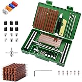 HGGWZWIF Kit de Reparación de Neumáticos - 72 Piezas Kit de Tapones para neumáticos, Herramientas para Reparar pinchazos...