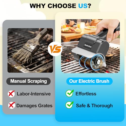 Brosse rotative électrique pour grill contre la graisse incrustée - 8