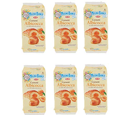 Mulino Bianco Cornetti con Crema di Albicocca - 6 brioches - 300 g 6 CONFEZIONI