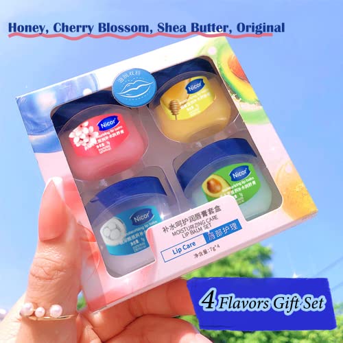 lip Balm Set, Lip Balm,4 Packs Long Lasting Lips Moisturizer Intensive Lip Repair Treatment for Cracked, Dry and Chapped Lips (Pack of Four) - Image 3