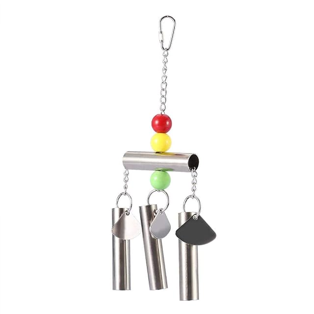 Foto 6 de 8 de SOULONG - Campana de juguete de acero inoxidable para loro, juguete de pájaro, para loros, pequeños medianos…