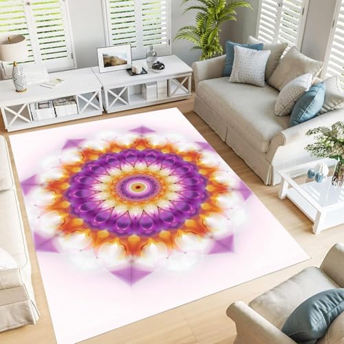 Moquette chambre douce et lavable pour un coin lecture cosy mandala