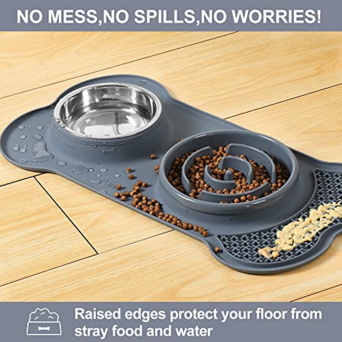 PANZZDA Slow Feeder Dog Bowls with Lick Mat, No Spill No Skid Interactive Bloat Stop Durable No Choking Healthy Design… - Image 3