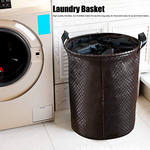 Fishawk Cesta de armazenamento, cesta de roupas, café, dobrável, grande capacidade com cordão, capa