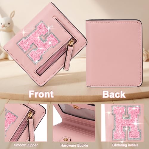 Image of Birthday Gifts for Teen Girl Kids Wallet Girl Wallets Small Initial Rfid Wallet Teen Girls Gift Preppy Stuff for Girls Pink H