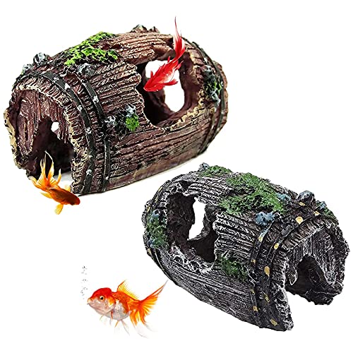 CIATBYYJ Aquarium Höhlen Set - 2 Stück Garnelen Verstecke 11,6x5,9cm