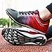 Zakey Mens Womens Track and Field Shoes Spikes Track Race Jumping Sneakers Professional Running Nail Spikes Shoes for Kid(45,BlackRed)