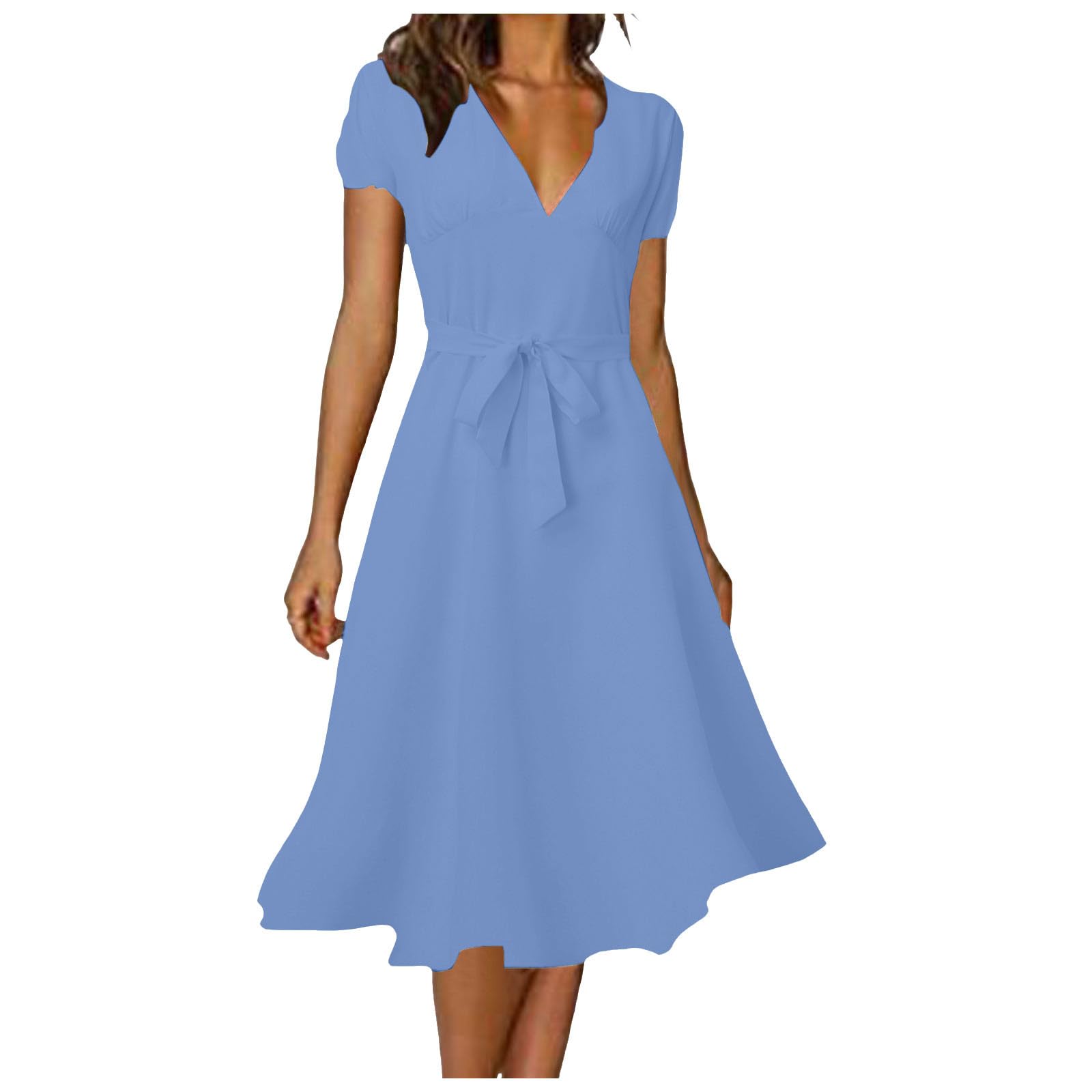 2026 d’été Femme Longue Plage col V mi-Longue élégante Genoux soirée Haute Boho décontractée Tendance