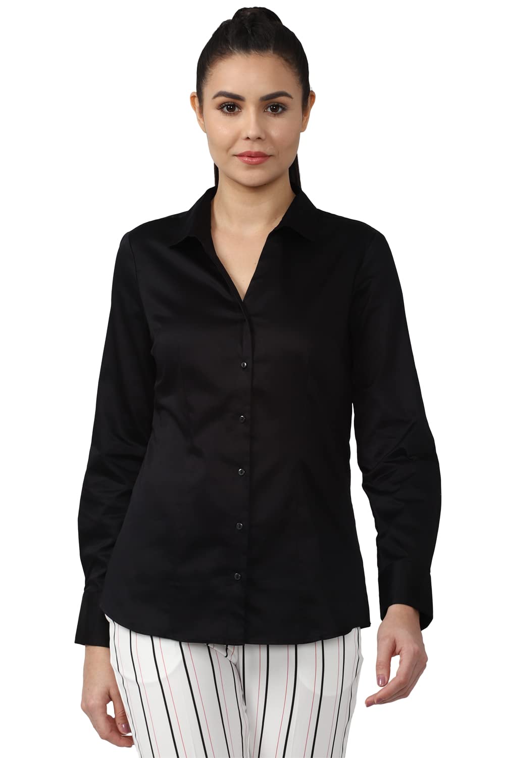 van heusen Women's Cotton Solid Regular Fit Shirt-picture-36