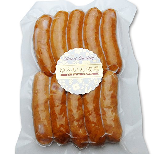 【あらびきポークウィンナーソーセージ 10本入り 計200g】ゆふいん牧場|大分県産豚肉・天然羊腸使用|桜チップスモーク仕上げ|冷蔵保存・国産加工