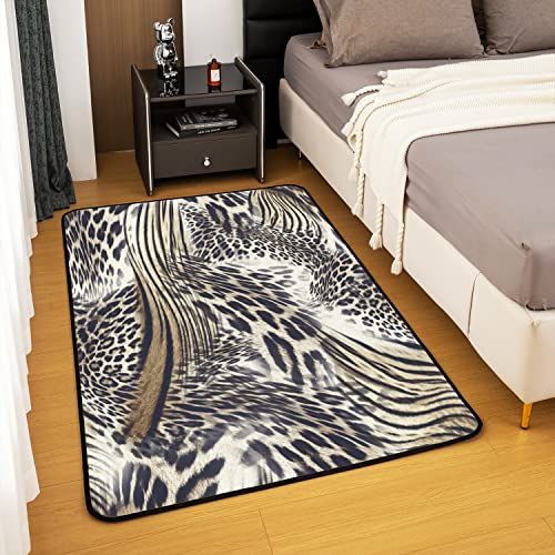 Homemissing Leopard Print Area Rug,Cheetah Decorative Carpet,Safari Animal Brown Wild Animal Indoor Floor Mat, 100 * 150cm - Image 4