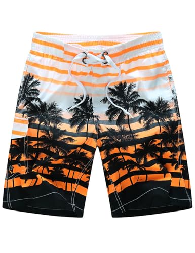 Flygo Mens Swim Trunks with Mesh Lining Quick Dry Beach Board Shorts Bathing Suit Swimsuits 9 Inch Inseam