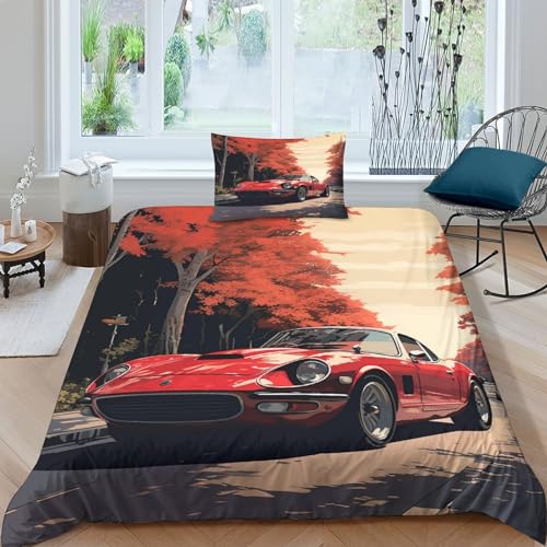 Parure de lit microfibre avec fermeture à glissière motif sport 3D