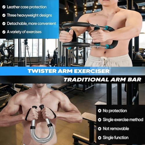 Image of ReeRaa Twister Arm Trainer,Arm Trainer for Men, Adjustable Chest Workout Equipment,Chest Trainer, Shoulder Muscle Training,Wrist & Forearm Strengtheners, Portable Home Fitness Equipment