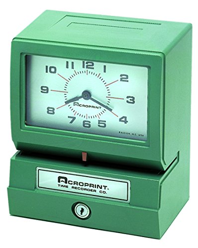 Acroprint Model 150Ar3 Heavy Duty Automatic Time Recorder, Prints Day Of The Week, Hour (1-12) And Minutes Time Clock #TOP2