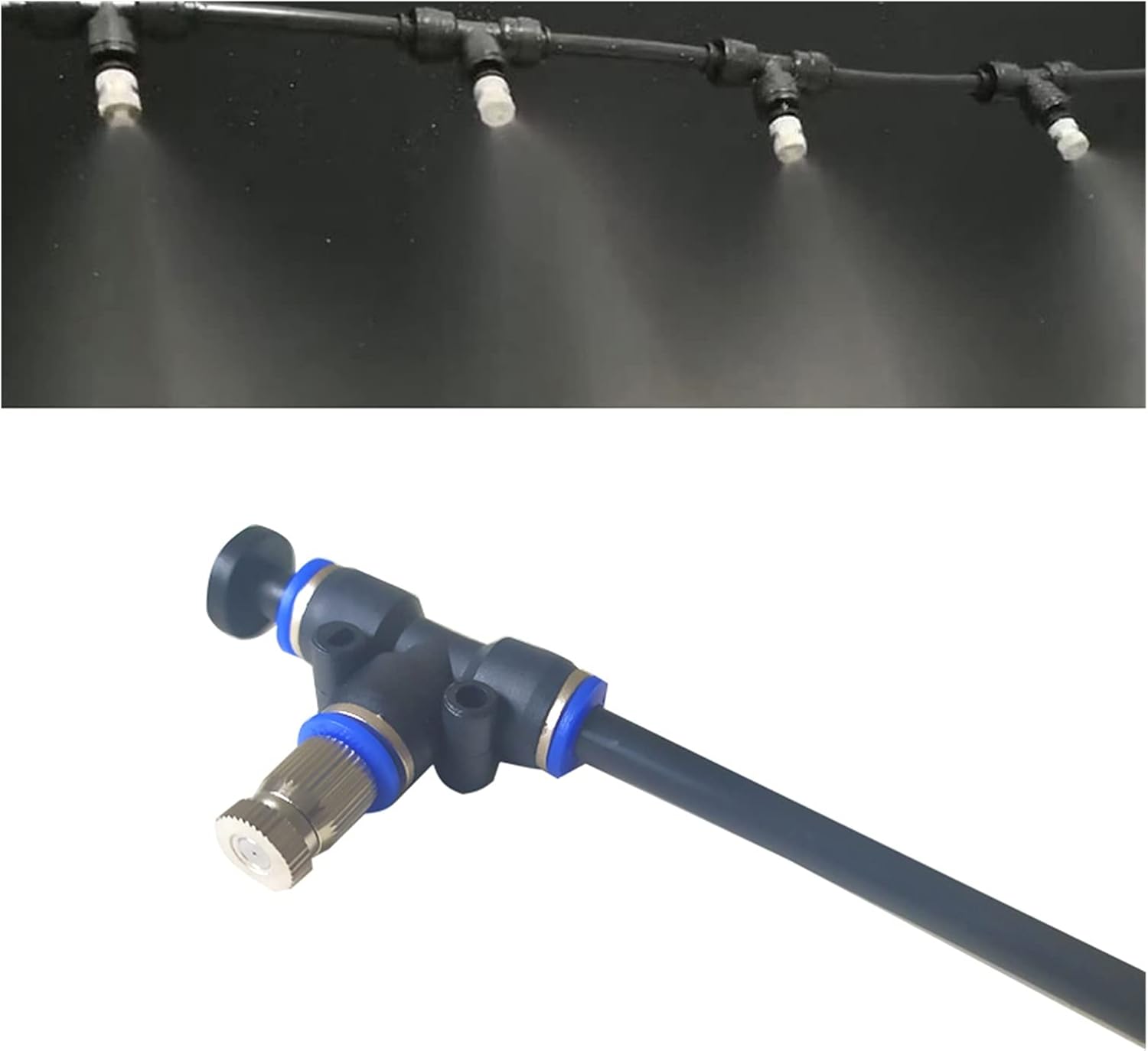 Gardening Irrigation Dripper Water Mist Nozzle with Stainless Steel Hole and Brass Body, Quick Connection, Anti-drip 6.35 Mm, Pack of 10 Pieces (Color : 0.6mm 10 pcs)