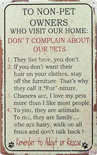 KSFEITING Retro Metal Tin Sign,Mmngt Ohio Wholesale Non Pet People Rules from Our Pets Collection Sign Exterior Home Cave Garage bar Wall Decoration Vintage Metal Aluminum Sign 8 x 12 inch