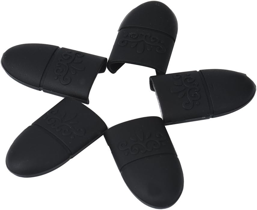 Nail Soakers Pad Holder, UV Gel Polish Remover Caps Tips, Acrylic Off of Nail Art Removal Tools, 5 Pcs Fingers, Reusable Silicone