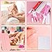 Press On Nail Tool Kit for Nail Business, Nail Prep Application Disposable Kit with Nail File, Nail Glue, Prep Pads, Instruction Card, Adhesive Nail Tabs, Wood Stick, Holographic Bag (20pcs in Pink)