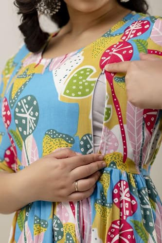 Image of New Elite Rayon Anarkali Maternity Feeding Kurti with Both Side Zipper