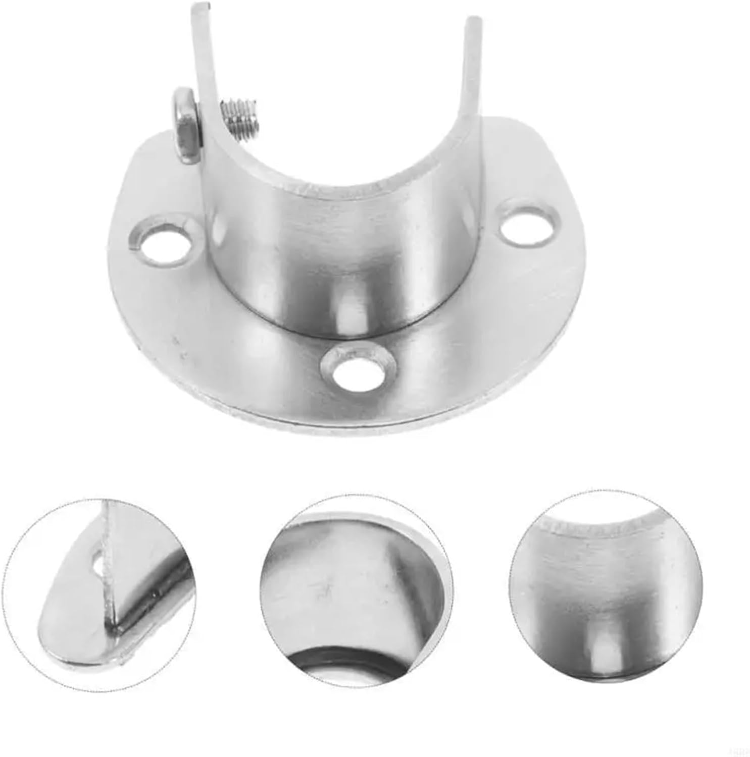 Closet Rod Brackets 50Pcs Metal Rod Closet Poles Brackets for Closet Bathroom(White)