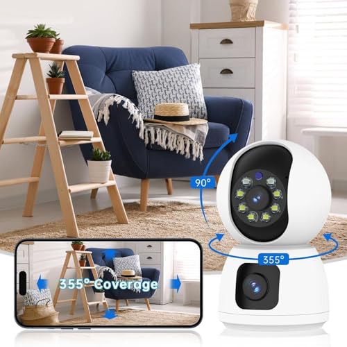 Caméra surveillance extérieure et intérieure double objectif rotative 355 - 5