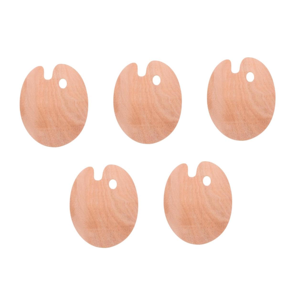 Veemoon 5 Pièces Palette Ovale avec Trou Pouce Palette Polyvalente pour Peinture à Huile Gouache et Surface Lisse Antiadhésive Robuste pour Artistes