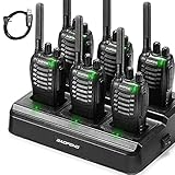 BAOFENG BF-88ST Six-Way Charger Bulk, Upgrade Version of BF-888S, FRS Radio Long Range Two Way Radio, License-Free USB Charging, with Earpiece, 6 Radio and 1 Multi Unit Charger Station