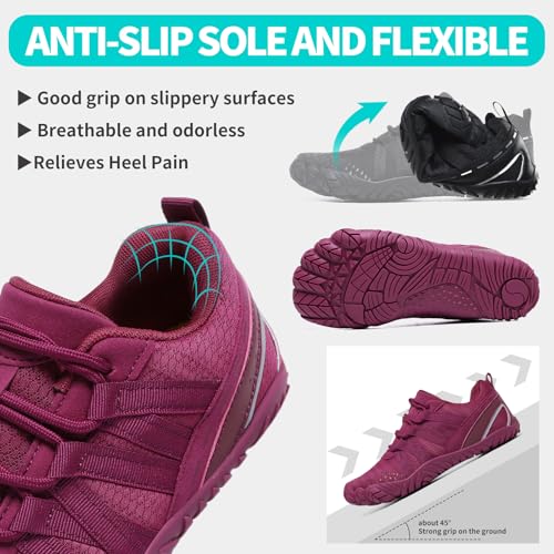 Image of Barefoot Shoes Women Men Minimalist Zero Drop Wide Toe Box Water Shoes Hiking Barefoot Footwear Unisex Sneakers for Workout Cross-Trainer Walking Running Camping Beach Weightlifting Grounding Sport