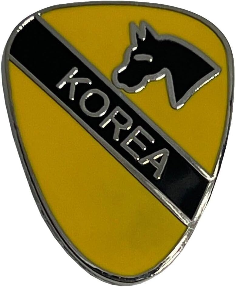 Enamel Lapel Pin for Backpacks, Clothes, Cap, Hat and Bag 1st Cavalry Division Korea Motorcycle Hat Cap Lapel Pin M-397