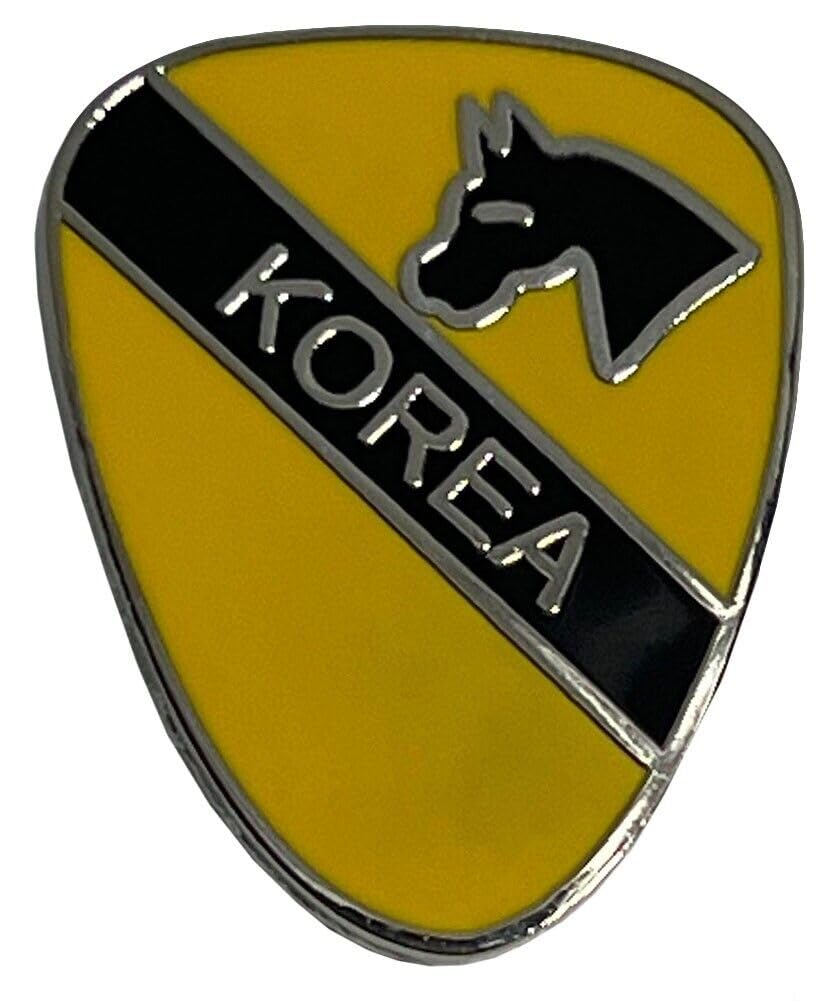 Enamel Lapel Pin for Backpacks, Clothes, Cap, Hat and Bag 1st Cavalry Division Korea Motorcycle Hat Cap Lapel Pin M-397