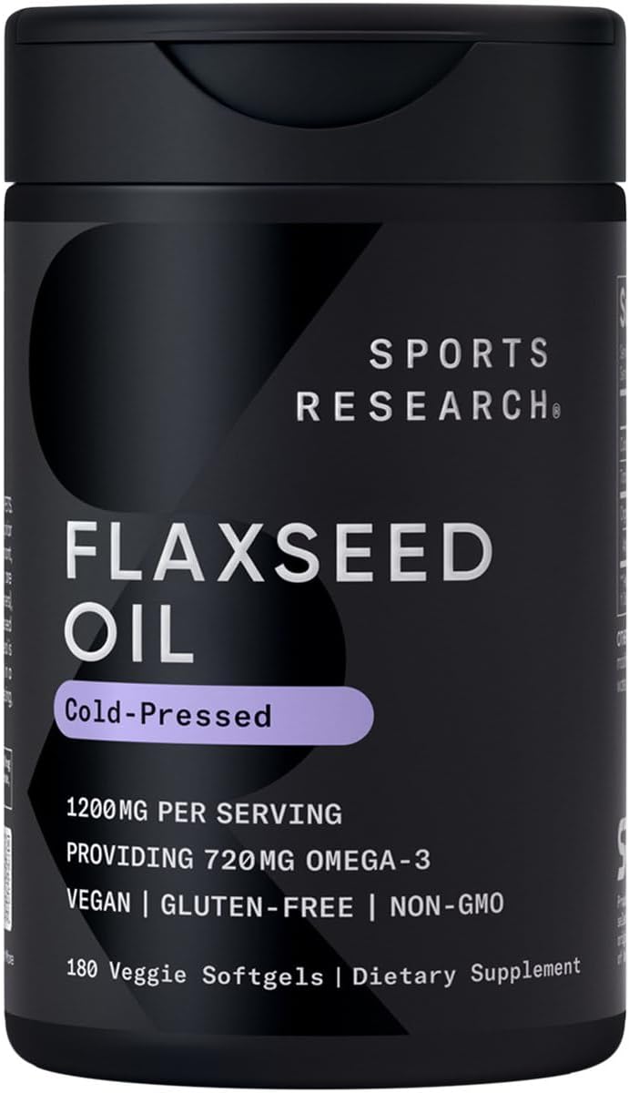 Vegan Flaxseed Oil (1200mg) Herbal Supplement with Plant-Based ALA Omega 3 ~ Vegan Certified & Non-GMO Project Verified ~ Gluten, Soy & Carrageenan Free (180 Veggie softgels)