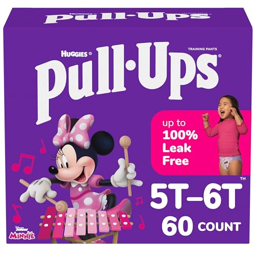 Image of Pull-Ups Girls' Potty Training Pants, Size 5T-6T Training Underwear (46+ lbs), 60 Count