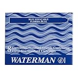 Waterman Standard-Tintenpatronen, blau, radierbar,Inhalt: 8 Tintenpatronen in einer edlen Box aus Hartpappe(S0110860)